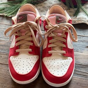 Nike Dunk Red and Cream Sneakers